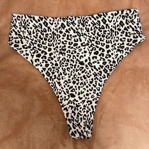 High Waisted Cheetah Print Bathing Suit Bottoms